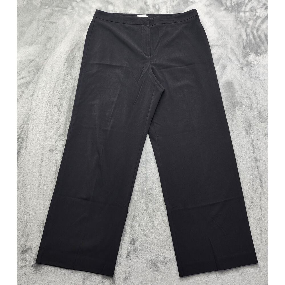 Vintage Y2K Liz Claiborne Villager Pants Womens 16 Black High Rise Wide Leg